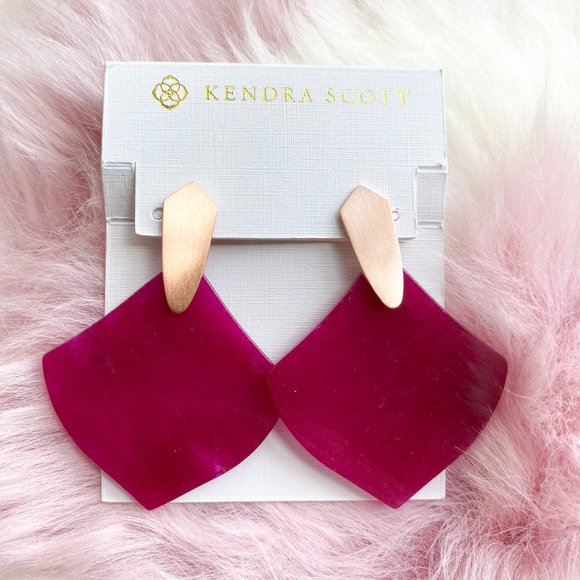 Kendra Scott Rose Gold Astoria Purple Earrings - Picture 2 of 3